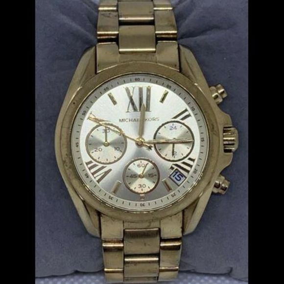 Michael Kors MK5798 Women's Watch Chronograph Champagne Dial Gold Date 36mm B857 - Picture 1 of 9